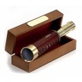Brass Pocket Telescope with leatherette bound - in wooden Box