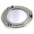 Chromed Brass Porthole Mirror Ø 26 cm