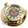 Porthole-Clock / Compass-Rose Ø 14 cm