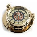 Porthole-Clock / Compass-Rose Ø 22 cm
