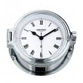 Chromed WEMPE Clock in Porthole Ø 140 mm - ROMAN Numerals