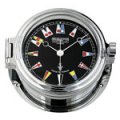 WEMPE Porthole Ship's Clock - dial with nauctic flags Ø 140 mm